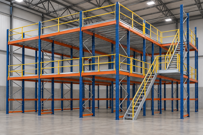 Rack Supported Mezzanines Integrated with Pallet Racking