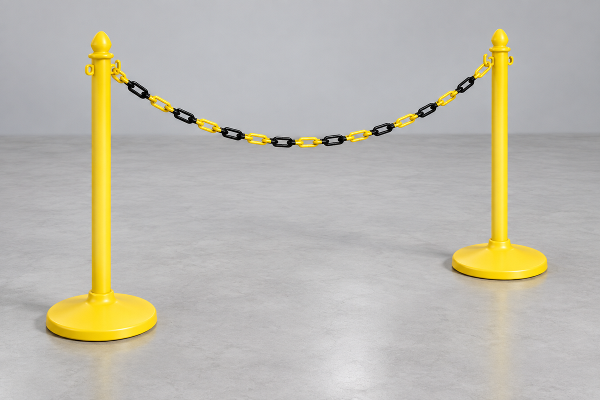 Plastic Chain Barricades, Floor Mount or Ground Stake Posts
