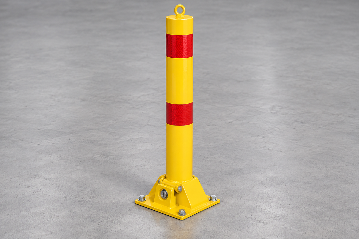 Fold Down Bollards with Cam-Lock for Vehicle Access Control