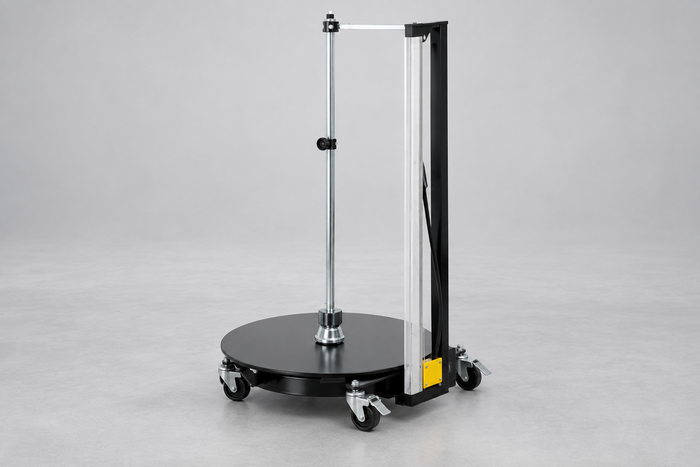 Roll Dolly for Moving and Dispensing Material Rolls