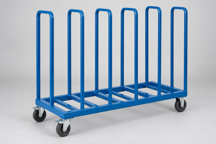 Storage Rack Cart for Tubing, Pipe, and Extrusions