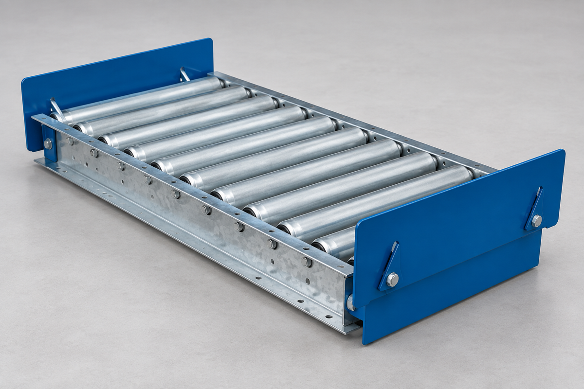 Conveyor with Retractable End Stops