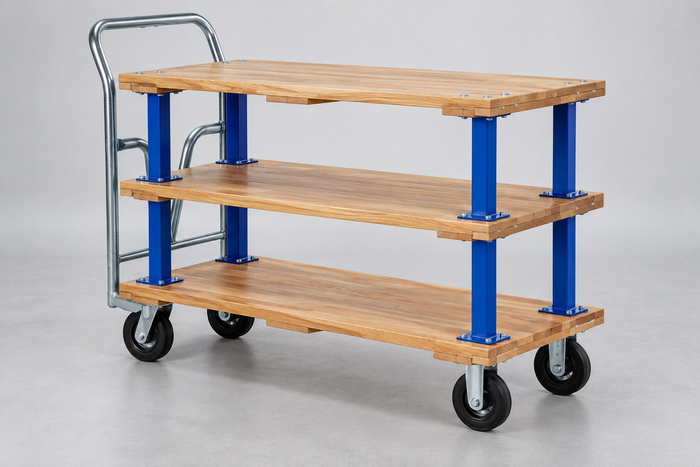 Double & Triple Decker Hardwood Platform Carts