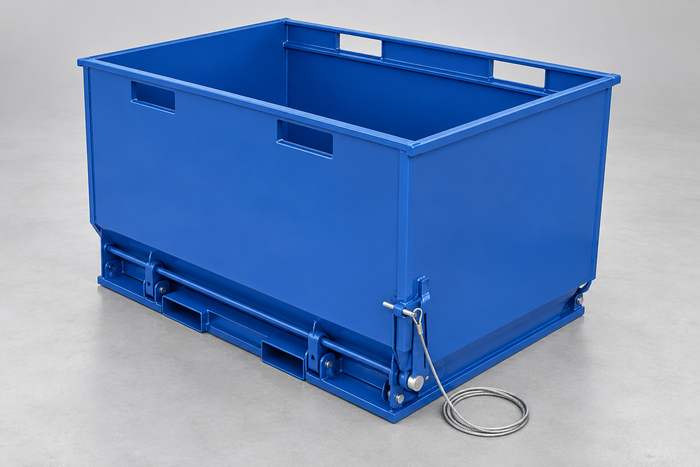 Drop Bottom Hopper for Forklift Scrap and Debris Dumping