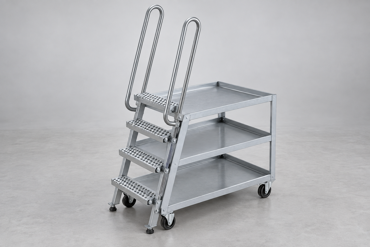 Stockpicker Trucks with Built-In Ladder, Steel or Aluminum