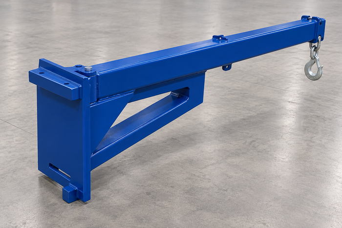 Orbiting Fork Truck Booms for Machinery and Die Handling
