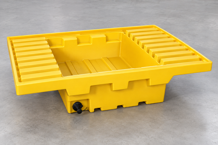 Pallet Rack Sump for 55-Gallon Drum Spill Containment