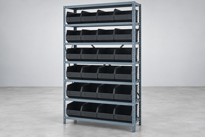 Stackable Shelf Bin Steel Shelving System