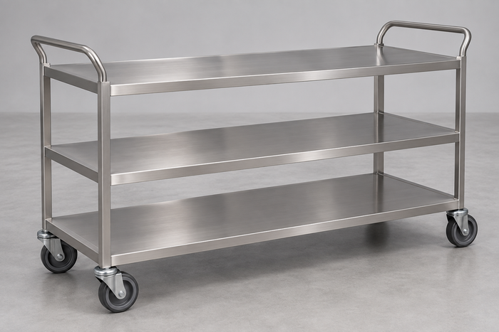 3 Solid Shelf Utility Cart