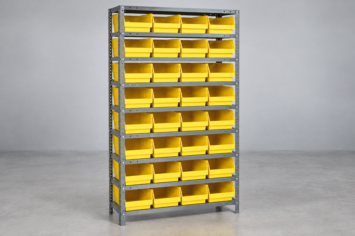 Steel Shelving Shelf Bin System