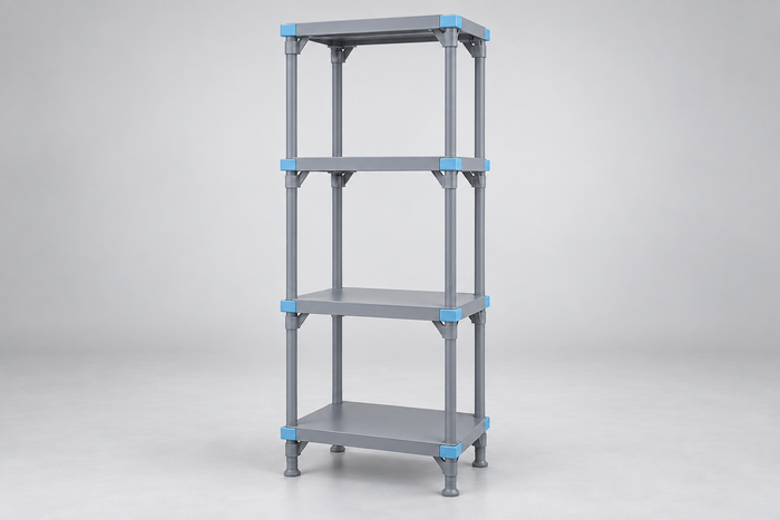 Polymer Shelving Unit, Solid Shelves
