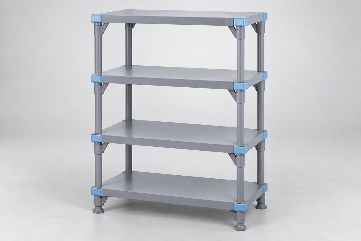Polymer Shelving Unit, Solid Shelves