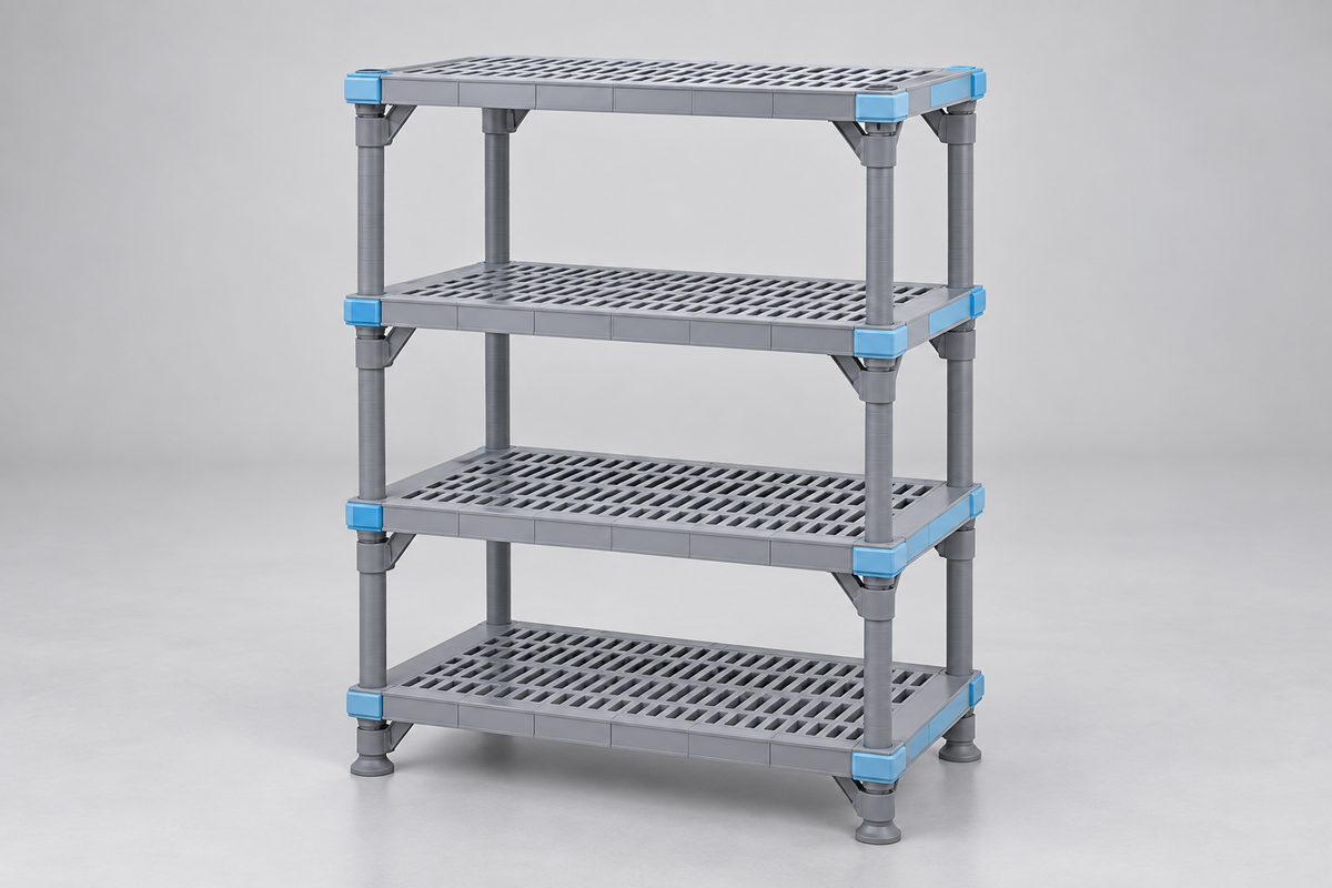 Polymer Shelving Unit, Vented Shelves