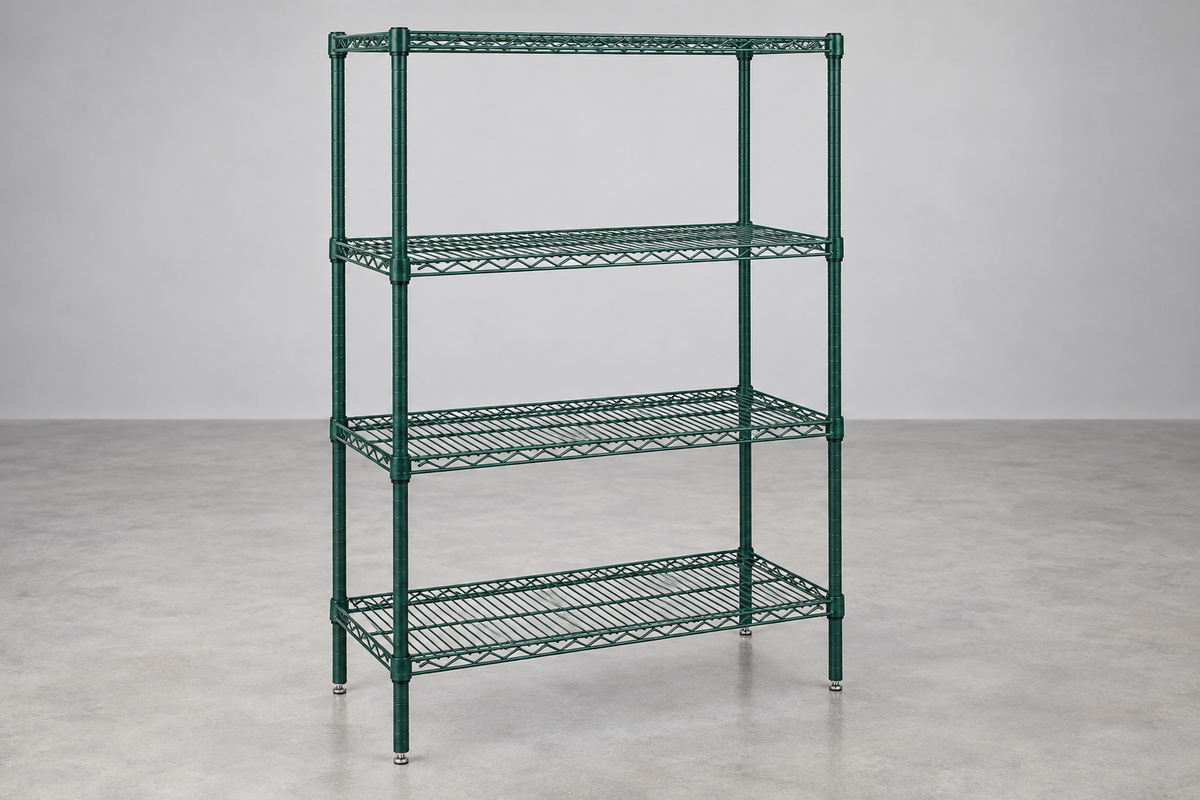 Green Epoxy Wire Shelving Starter Kit