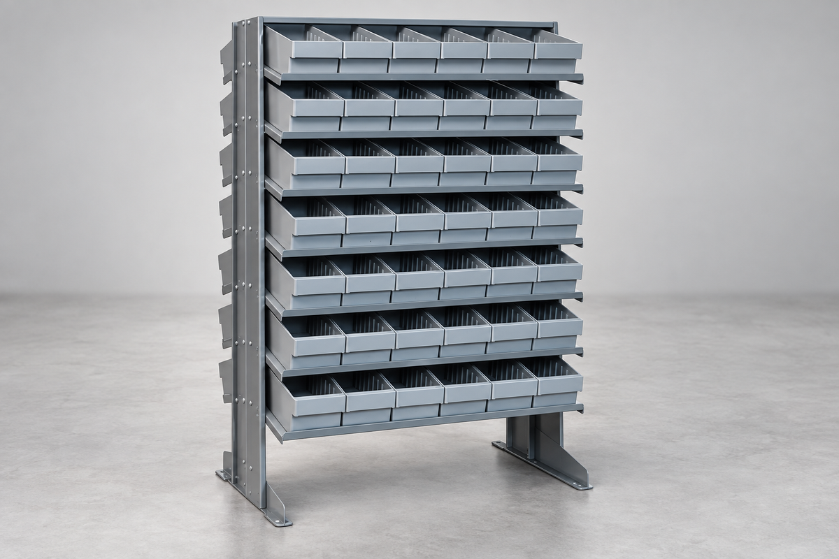 Sloped Steel Rack with Euro Drawers