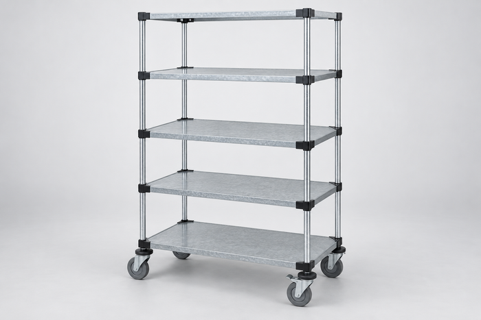 Stem Caster Solid Shelf Cart