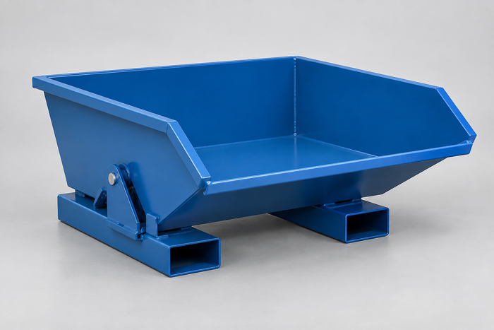 H Style - Low Profile 90 degrees Self-Dumping Steel Hoppers