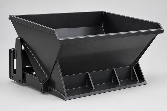 Skid Steer Hopper for Gravel, Sand and Debris Handling