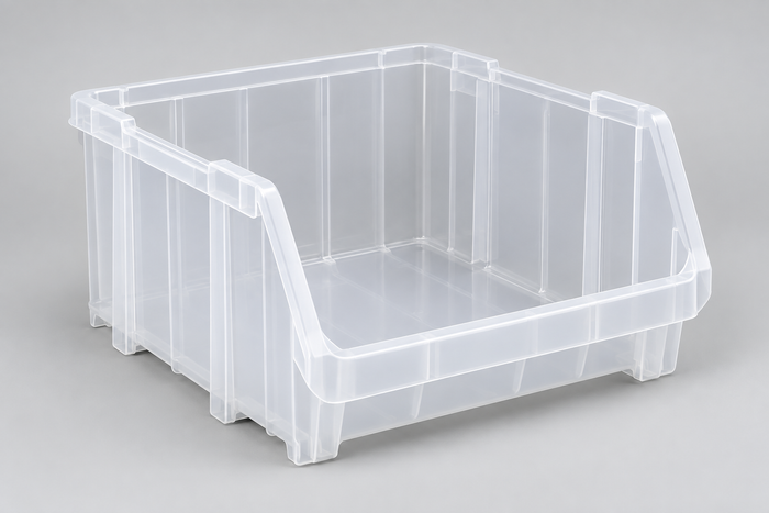Clear Large Stack Container with Hopper Front