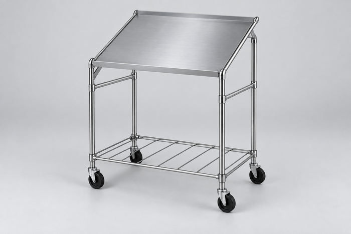 Mobile Slanted Work Station Cart