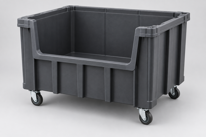 Mobile Large Stack Container with Hopper Front