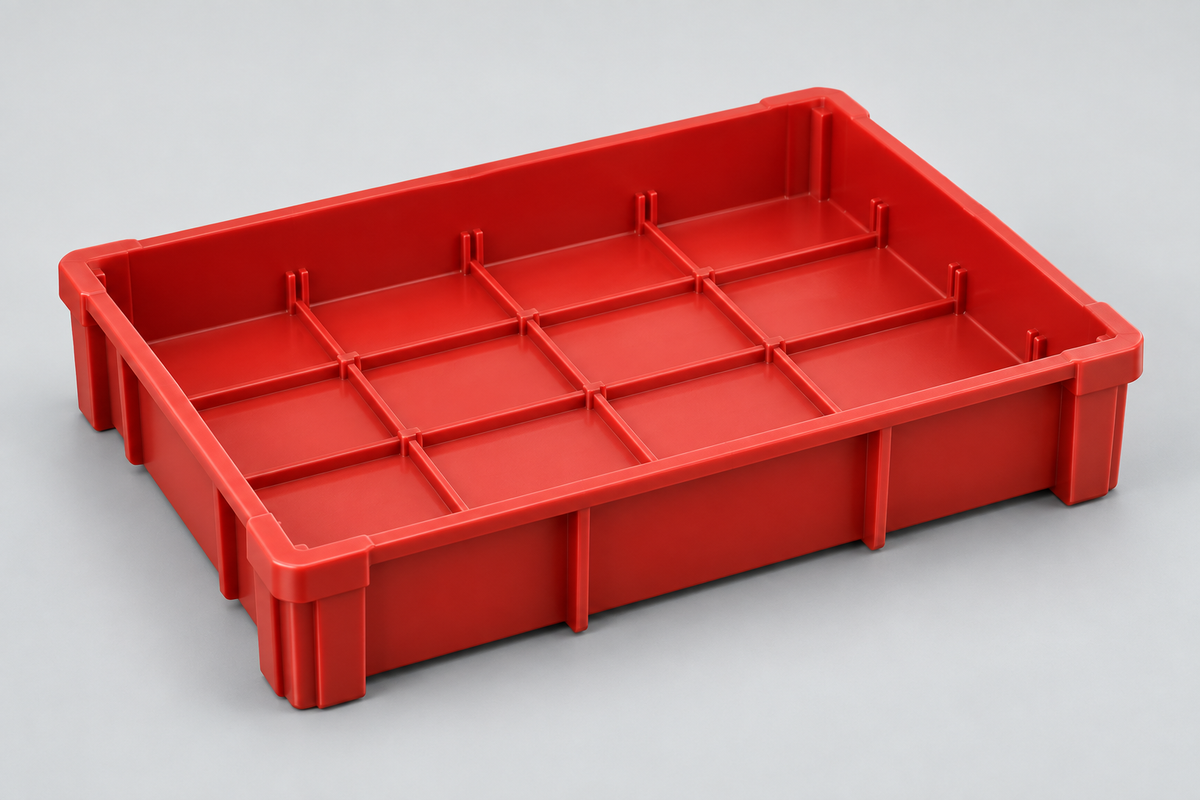 (Red)- Dividable Grid Heavy Duty Part Organizer - Carton Qty. 12