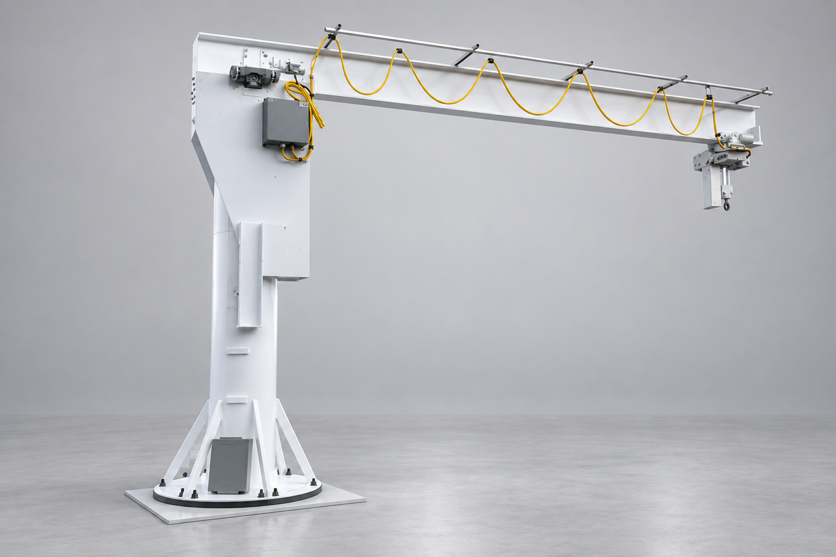 Motorized Rotation for Jib Crane Boom Swing