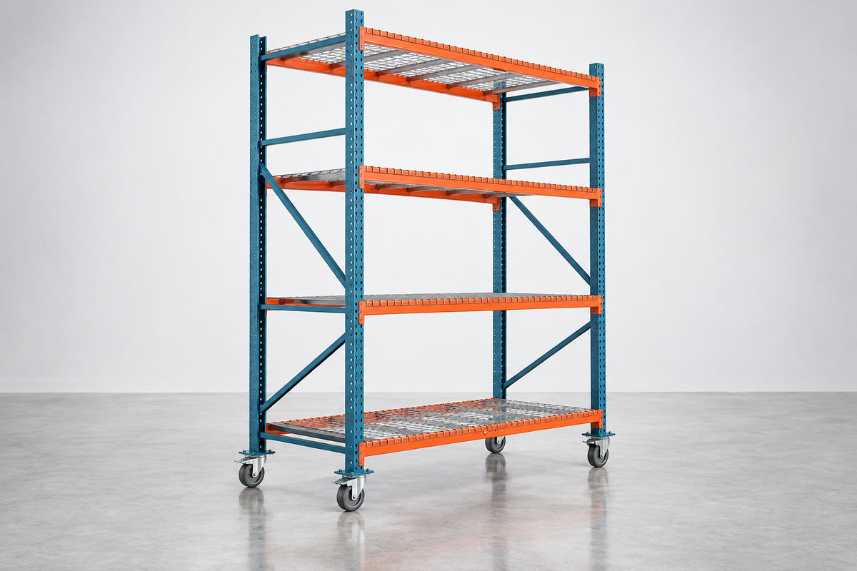 Mobile Pallet Rack: Caster-Mounted Portable Storage