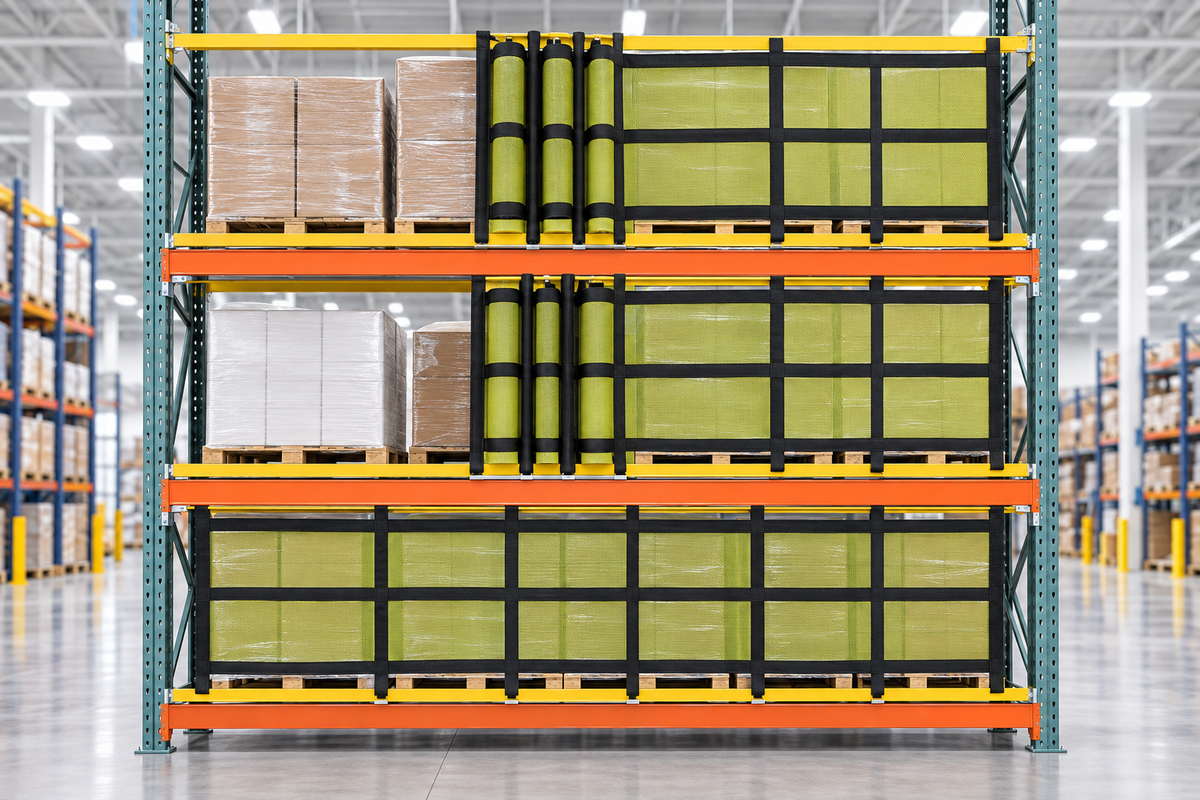 Pallet Rack Safety Netting - (Sliding Style)