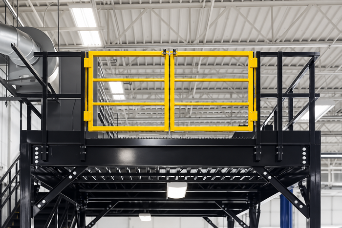 Mezzanine Safety Gates - Self-Closing Rail Access