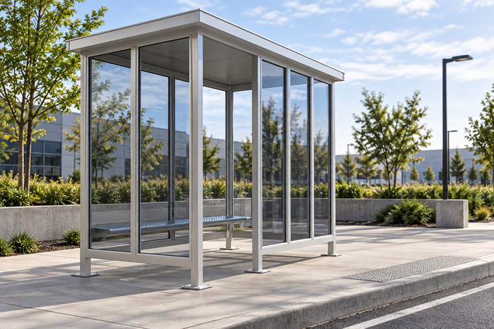 Prefabricated Transit Shelters for Bus and Train Stops