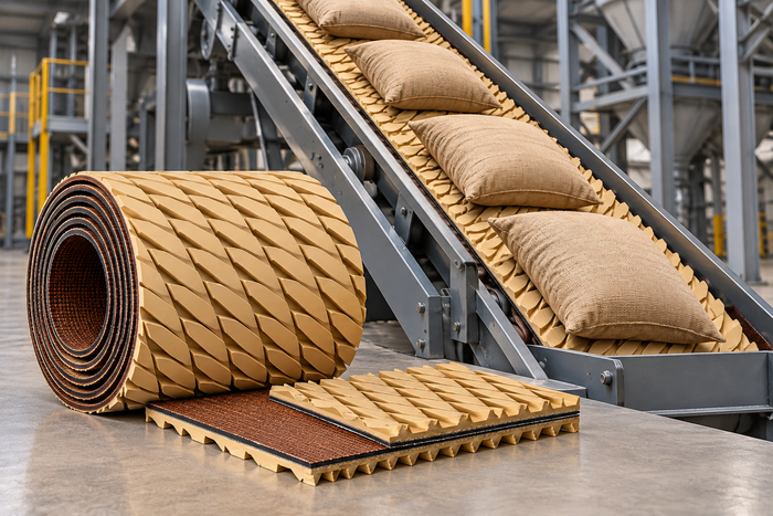 Gum Rubber Diamond Rough Top Incline Belt