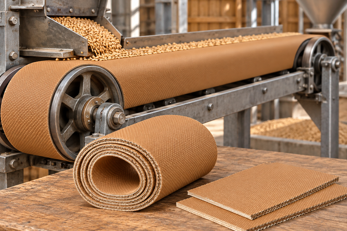 Tan Non-Marking Transmission Belting, 3 to 5 Ply