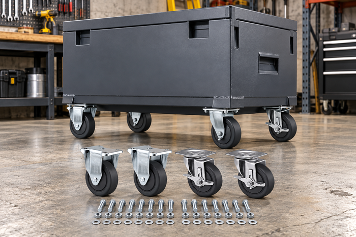Tool Box Caster Kit for Job Boxes and Cabinets