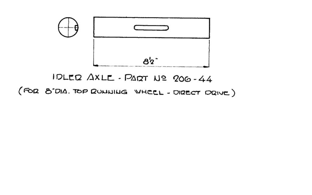 Idler Axle for 8" Top Running Wheel (206-44)
