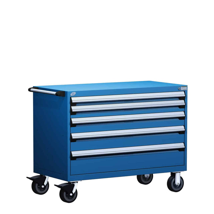 Mobile Drawer Cabinet 48"W x 24"D x 37-1/2"H With 5 Divided Drawers