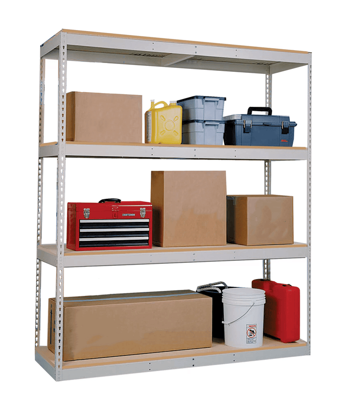 Rivet Rack Unit 48W x 24D x 84H With 6 Single Rivet Lvls. With Board