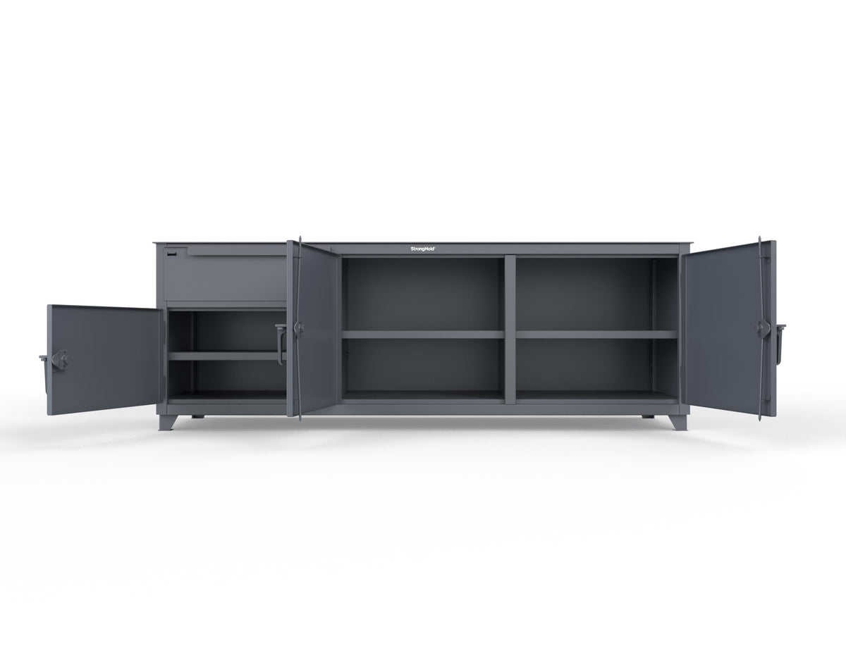 Extreme Duty 12 GA Workbench with 1 Drawer, 3 Shelves - 30 in. D x 34 in. H