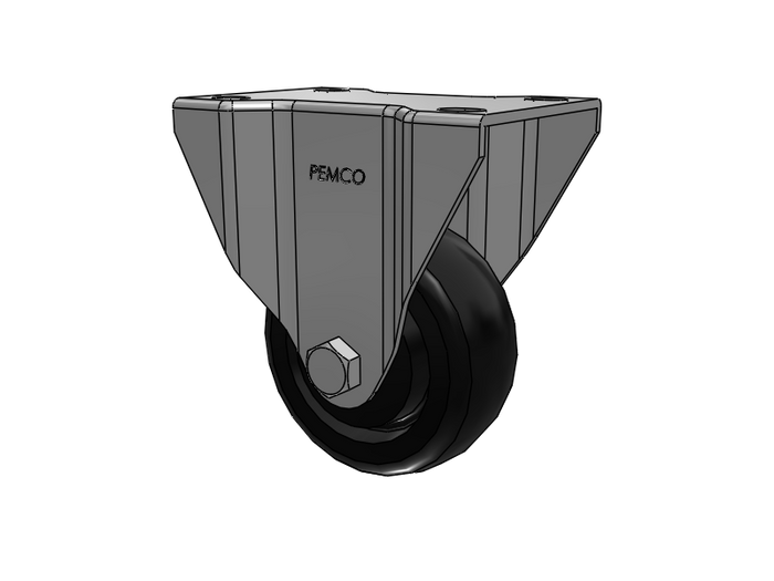 3-1/2"–5" Rigid Cart & Platform Truck Casters, 2-5/8" x 3-3/4" Plate, 210–350 lb