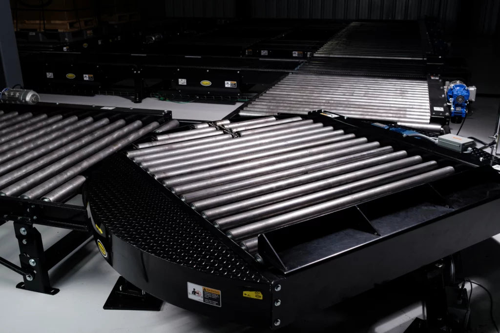 Powered Turn Tables for Conveyor Line Reorientation