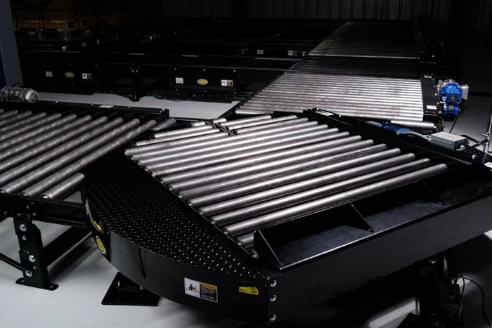 Powered Turn Tables for Conveyor Line Reorientation