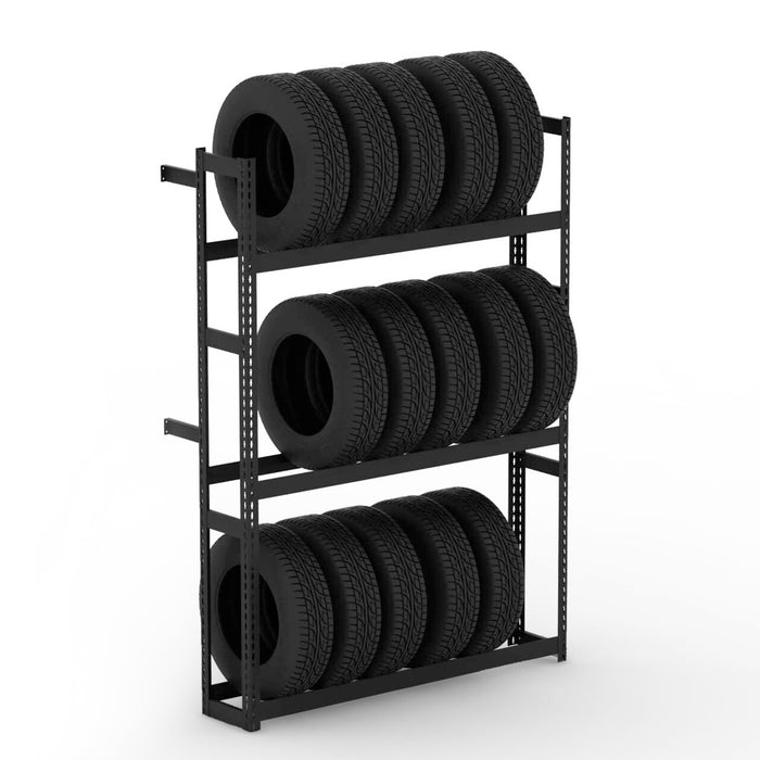 Single-Entry Tire Storage Rack With 3 Tire Levels
