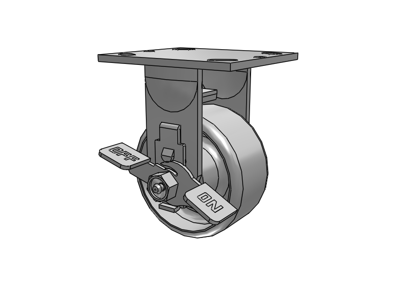 4"–8" Rigid Cart & Platform Truck Casters, 4" x 4-1/2" Plate, 300–1,250 lb