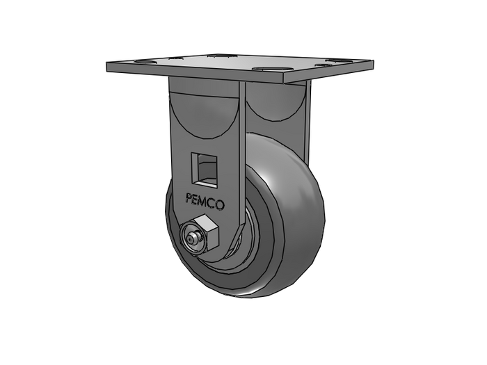 4"–8" Rubber Cart & Platform Truck Casters, 4" x 4-1/2" Plate, 300–600 lb (Thermo-Rubber (Donut) / Delrin Bearing)