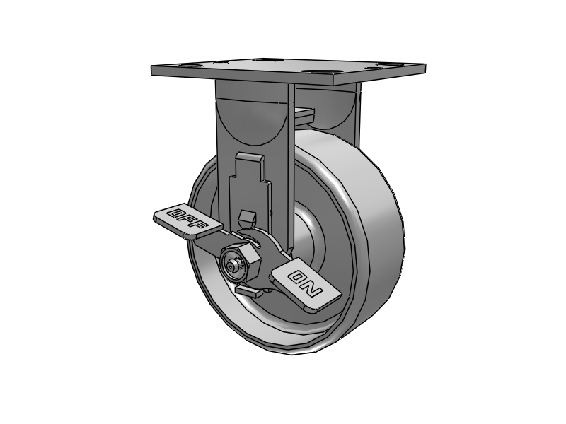 4"–8" Rigid Cart & Platform Truck Casters, 4" x 4-1/2" Plate, 300–1,250 lb