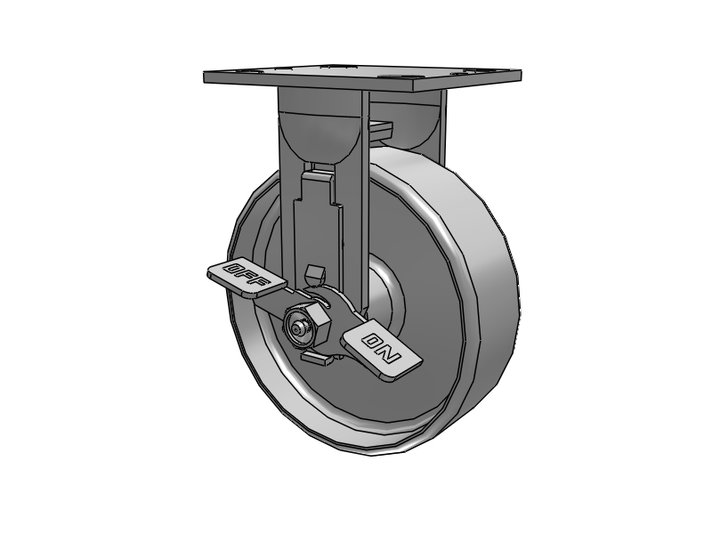 4"–8" Rigid Cart & Platform Truck Casters, 4" x 4-1/2" Plate, 300–1,250 lb