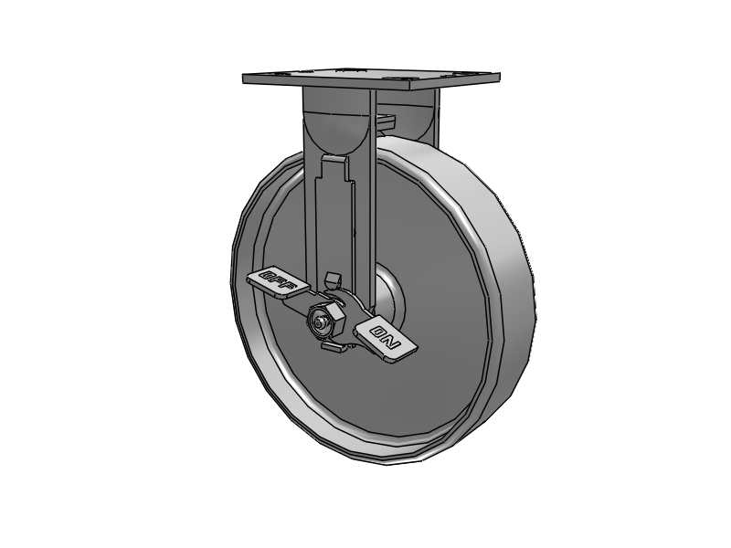 4"–8" Rigid Cart & Platform Truck Casters, 4" x 4-1/2" Plate, 300–1,250 lb
