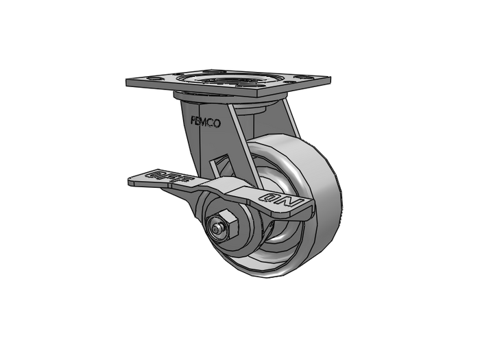 4"–8" Cart & Platform Truck Casters, 4" x 4-1/2" Plate, 300–1,250 lb