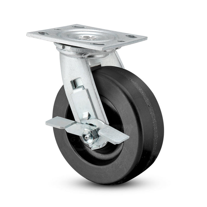 4"–8" Phenolic Swivel Cart & Platform Truck Casters, 4" x 4-1/2" Plate, 800–1,250 lb