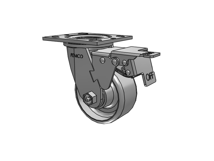 4"–8" Cart & Platform Truck Casters, 4" x 4-1/2" Plate, 300–900 lb